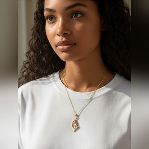 Baby Phat Cat Logo Pendant (Y2K) Streetwear Gold-tone Plated Metal & Rhinestone.